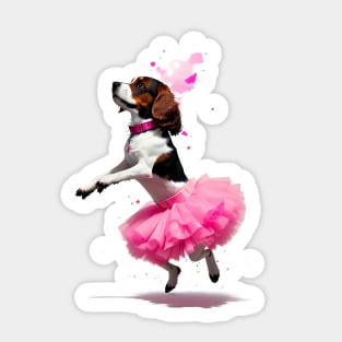 Flying High: Cocker Spaniel Pink Tutu Tee Sticker